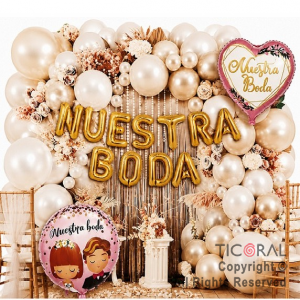 SET DE GLOBOS ARCO XL NUESTRA BODA (GY7947) 69 UNIDADES